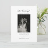 black and white classic elegant  photo wedding 招待状 (スタンド正面)