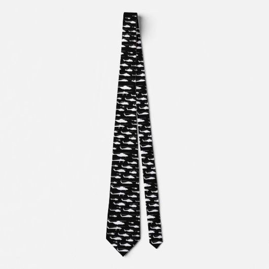 Black and White Classic Helicopter Tie ネクタイ (正面)