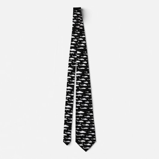 Black and White Classic Helicopter Tie ネクタイ (裏面)
