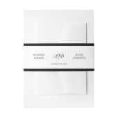 Black and White Classic Simple Minimalist Wedding 招待状ベリーバンド (正面例)