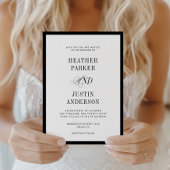 Black and White Classic Simple Wedding 招待状