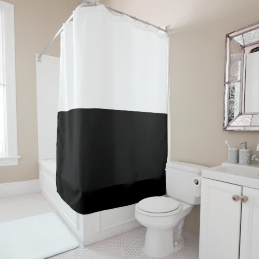 Black and White Classic Striped Shower Curtain シャワーカーテン (インサイチュ)