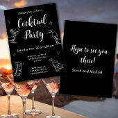 Black And White Cocktail Party Minimalist Invitati 招待状