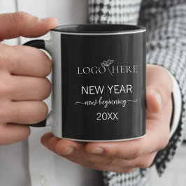 Black and white Company logo mugs マグカップ