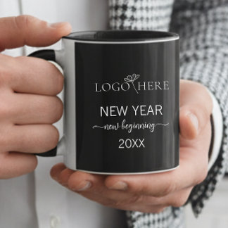 Black and white Company logo mugs マグカップ