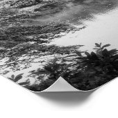 Black and white, cool, unique nature and lake ポスター (角)