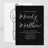Black and White Couple Wedding Invitation 招待状 (正面/裏面)