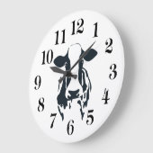 Black and White Cow Clock ラージ壁時計 (傾斜)