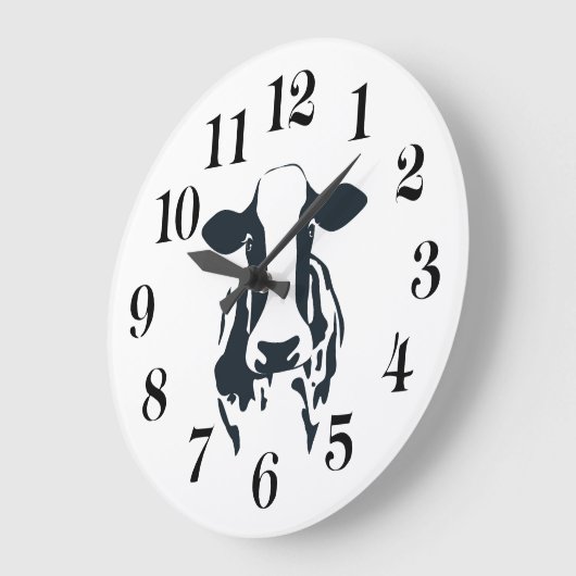 Black and White Cow Clock ラージ壁時計 (傾斜)