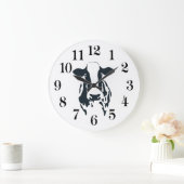 Black and White Cow Clock ラージ壁時計 (ホーム)