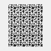 Black and White Cow Pattern Country フリースブランケット (正面)