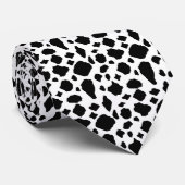 Black and White Cow Print Animal Pattern ネクタイ (ロール)