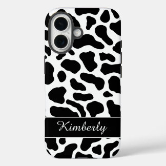 Black and White Cow Print  iPhone 16ケース