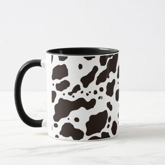 Black and White Cow Print Coffee Mug マグカップ (左)