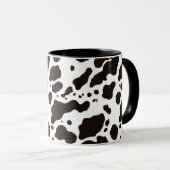 Black and White Cow Print Coffee Mug マグカップ (正面右)