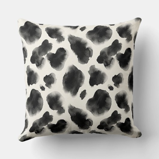 Black and White Cow Print Pattern クッション (裏面)