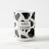 Black and White Cow Print Pattern コーヒーマグカップ (中央)