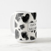 Black and White Cow Print Pattern コーヒーマグカップ (正面左)