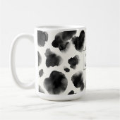 Black and White Cow Print Pattern コーヒーマグカップ (左)