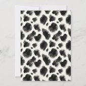Black and White Cow Print Pattern 招待状 (裏面)