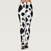 Black and White Cow Print Pattern Cute レギンス (裏面)