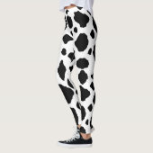 Black and White Cow Print Pattern Cute レギンス (左)
