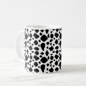 Black and White Cow Print Pattern Farmhouse  コーヒーマグカップ (正面左)
