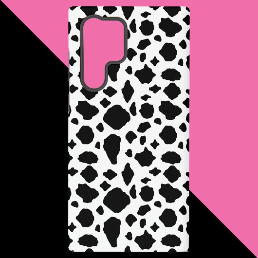 Black and White Cow Print Pattern Spots Samsung Galaxyケース