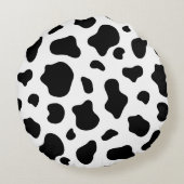 Black and White Cow Print Pillow Decorative  ラウンドクッション (裏面)