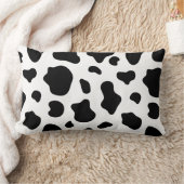 Black and White Cow Print Pillow Decorative  ランバークッション (ブランケット)