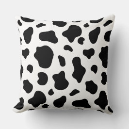 Black and White Cow Print Pillow Decorative Farmho クッション