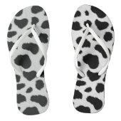 Black and white cow spots pattern fur texture ビーチサンダル (ソール)