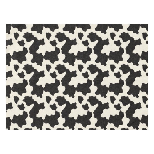 Black and White Cowhide Pattern テーブルクロス (正面(横))