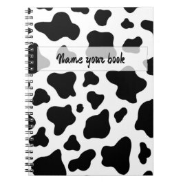 Black and white cowhide trendy rustic farm ノートブック