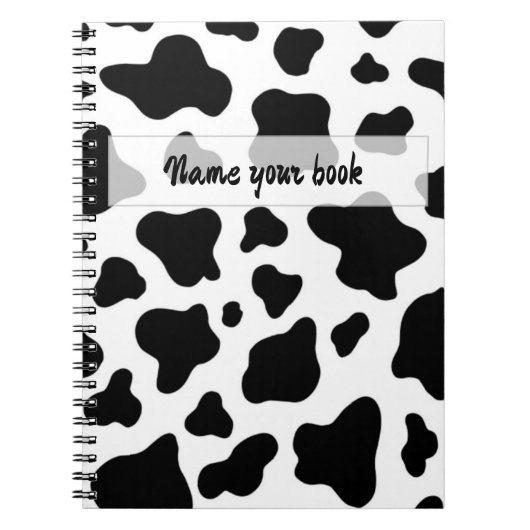 Black and white cowhide trendy rustic farm ノートブック (正面)