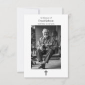 Black and White Cross and Poem Photo Memorial カード (正面)