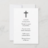 Black and White Cross and Poem Photo Memorial カード (裏面)