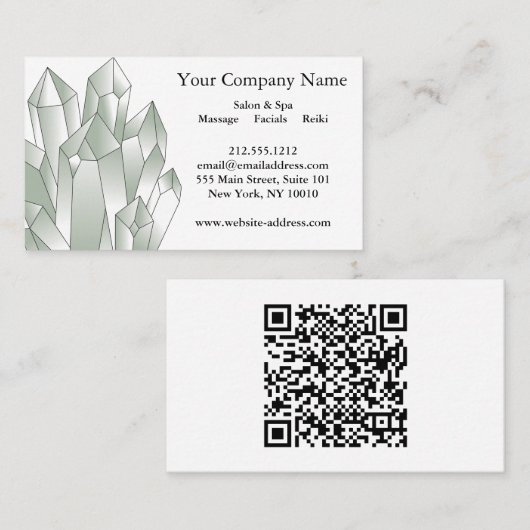 Black and White Crystals Salon Spa  名刺 (正面/裏面)