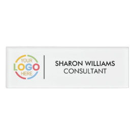 Black and White Custom Company Logo Employee Staff 名札