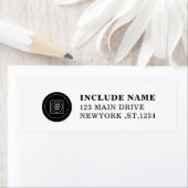 Black and White Custom Logo Address Labels ラベル (インサイチュ)