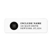 Black and White Custom Logo Address Labels ラベル (正面)