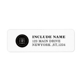 Black and White Custom Logo Address Labels ラベル