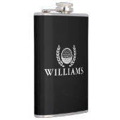 Black And White Custom Name Monogram Golf Ball フラスク (右)