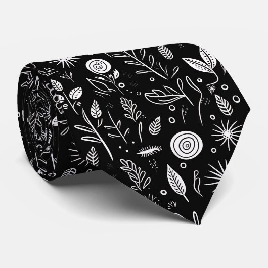 Black and White Custom Necktie ネクタイ (ロール)