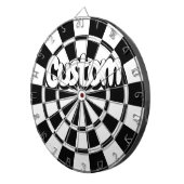 Black And White Customizable Text ダーツボード (正面右)