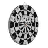 Black And White Customizable Text ダーツボード (正面左)
