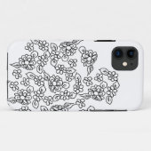 Black and white cute floral drawing Case-Mate iPhoneケース (裏面(横))