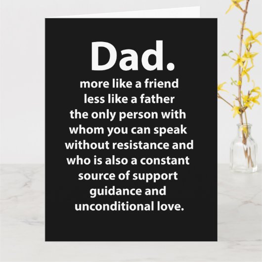 Black and White Dad Daddy Quote カード (黄色い花)