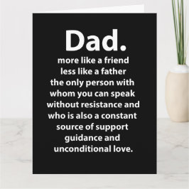 Black and White Dad Daddy Quote  カード