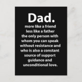 Black and White Dad Daddy Quote  ポストカード (正面)
